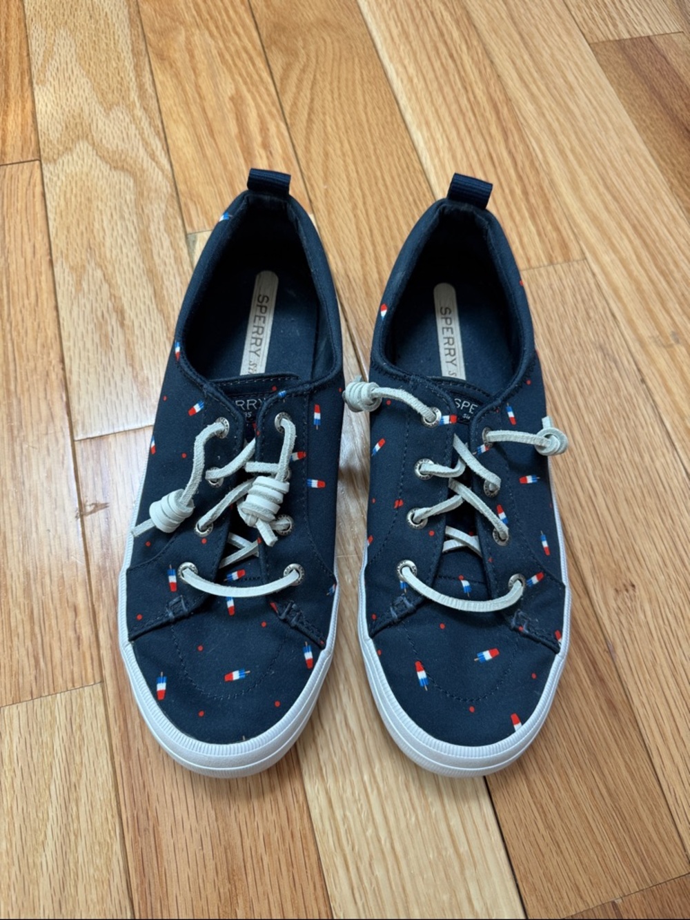 Sperry Rocket Pop Popsicle Navy Canvas Slip-On Sneakers Women’s 8